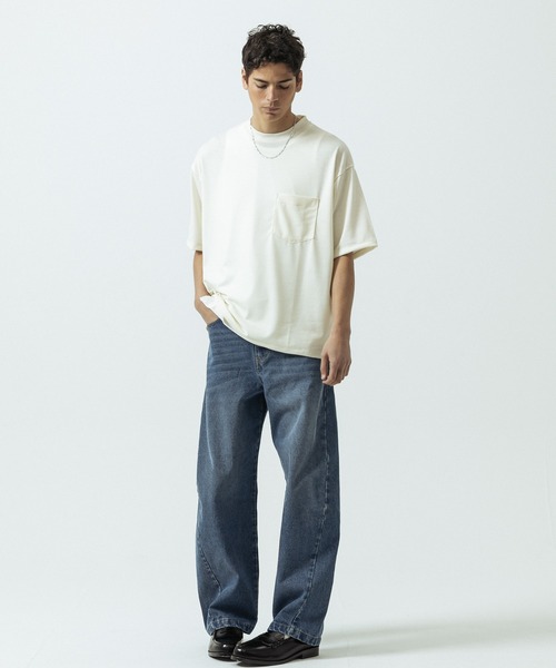 SLICK(スリック)の「【SLICK/スリック】Super 100s Wool Jersey Pocket T-shirt/スーパー100’s ウール天竺 ポケットTシャツ(Tシャツ/カットソー・メンズ・キナリ/レッド/ブラック・1/2/3)」の5枚目の写真