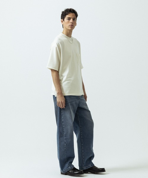 SLICK(スリック)の「【SLICK/スリック】Super 100s Wool Jersey Pocket T-shirt/スーパー100’s ウール天竺 ポケットTシャツ(Tシャツ/カットソー・メンズ・キナリ/レッド/ブラック・1/2/3)」の7枚目の写真
