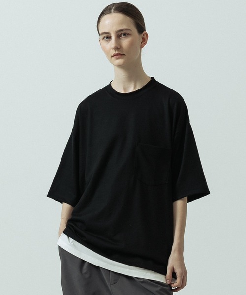 SLICK(スリック)の「【SLICK/スリック】Super 100s Wool Jersey Pocket T-shirt/スーパー100’s ウール天竺 ポケットTシャツ(Tシャツ/カットソー・メンズ・キナリ/レッド/ブラック・1/2/3)」の14枚目の写真
