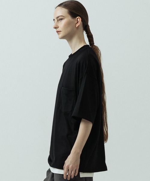 SLICK(スリック)の「【SLICK/スリック】Super 100s Wool Jersey Pocket T-shirt/スーパー100’s ウール天竺 ポケットTシャツ(Tシャツ/カットソー・メンズ・キナリ/レッド/ブラック・1/2/3)」の16枚目の写真