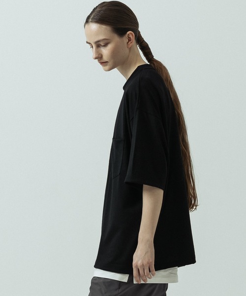 SLICK(スリック)の「【SLICK/スリック】Super 100s Wool Jersey Pocket T-shirt/スーパー100’s ウール天竺 ポケットTシャツ(Tシャツ/カットソー・メンズ・キナリ/レッド/ブラック・1/2/3)」の17枚目の写真