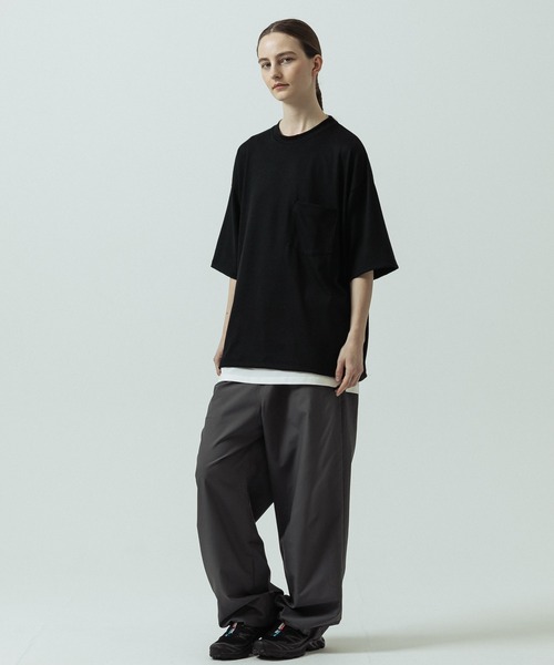 SLICK(スリック)の「【SLICK/スリック】Super 100s Wool Jersey Pocket T-shirt/スーパー100’s ウール天竺 ポケットTシャツ(Tシャツ/カットソー・メンズ・キナリ/レッド/ブラック・1/2/3)」の22枚目の写真
