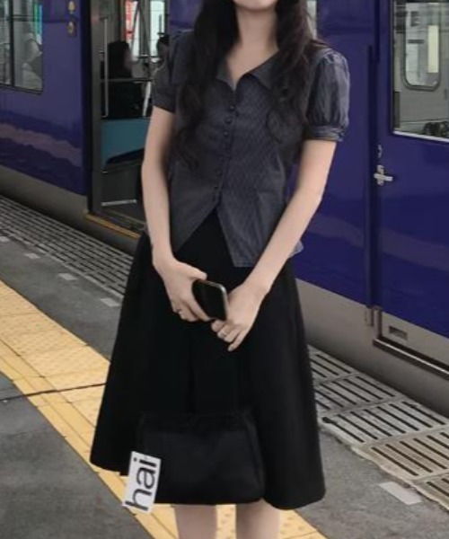semplice（センプリチェ）の「シャツ【韓国ファッション】（シャツ/ブラウス・レディース・ブラック・XL/L/M/S）」の4枚目の写真