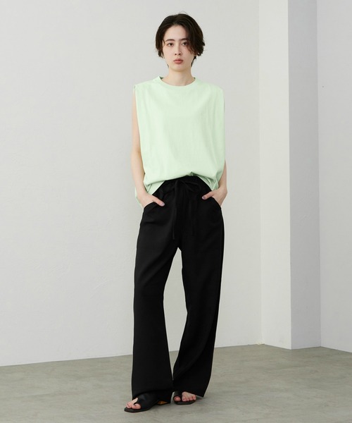 Lee(リー)の「Lee/リー Leeロゴ ノースリーブTシャツ(Tシャツ/カットソー・レディース・ブラック/ベージュ/グリーン/ホワイト/チャコール・MEDIUM/SMALL)」の12枚目の写真
