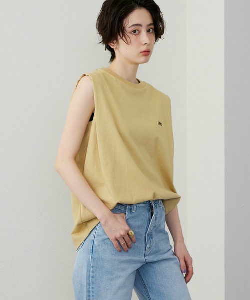 Lee(リー)の「Lee/リー Leeロゴ ノースリーブTシャツ(Tシャツ/カットソー・レディース・ブラック/ベージュ/グリーン/ホワイト/チャコール・MEDIUM/SMALL)」の16枚目の写真