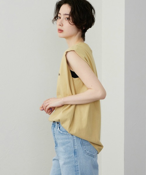Lee(リー)の「Lee/リー Leeロゴ ノースリーブTシャツ(Tシャツ/カットソー・レディース・ブラック/ベージュ/グリーン/ホワイト/チャコール・MEDIUM/SMALL)」の17枚目の写真