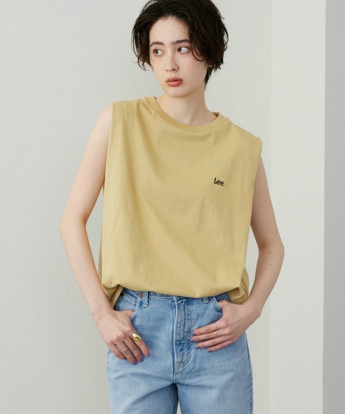 Lee(リー)の「Lee/リー Leeロゴ ノースリーブTシャツ(Tシャツ/カットソー・レディース・ブラック/ベージュ/グリーン/ホワイト/チャコール・MEDIUM/SMALL)」の15枚目の写真