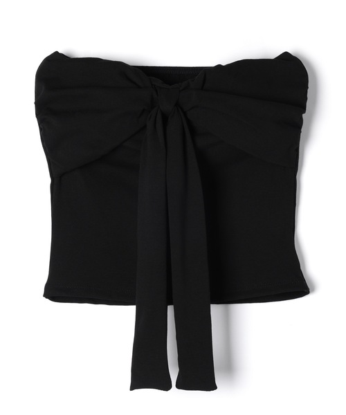 M DOLLY（エムドリー）の「Front ribbon mila bare top/フロントリボンミラ ベアトップ（チューブトップ・レディース・グレー/ブラック・FREE）」の12枚目の写真