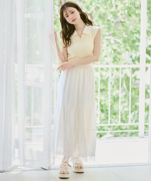 MISCH MASCH(ミッシュマッシュ)の「2026春夏新作 裾レースティアードスカート(スカート・レディース・ホワイト/ブラック・S/M)」の21枚目の写真