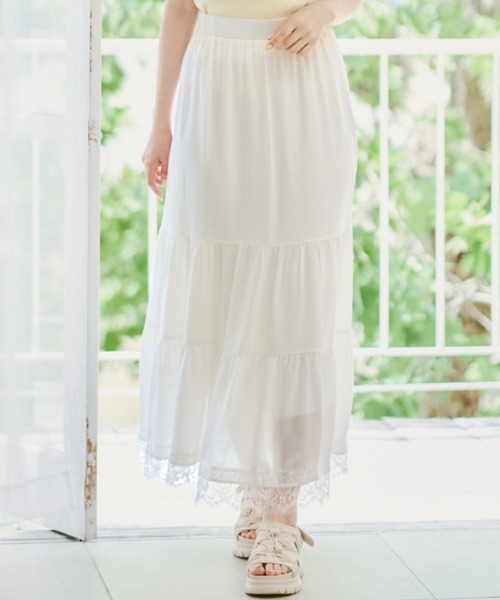 MISCH MASCH(ミッシュマッシュ)の「2026春夏新作 裾レースティアードスカート(スカート・レディース・ホワイト/ブラック・S/M)」の22枚目の写真