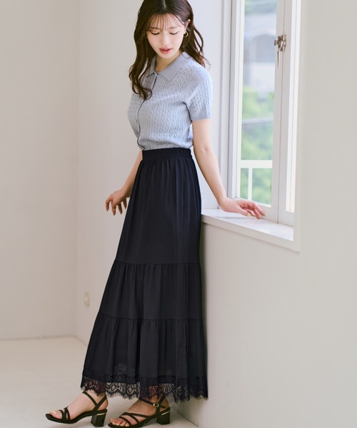 MISCH MASCH(ミッシュマッシュ)の「2026春夏新作 裾レースティアードスカート(スカート・レディース・ホワイト/ブラック・S/M)」の16枚目の写真