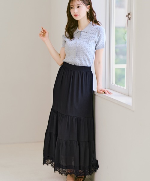MISCH MASCH(ミッシュマッシュ)の「2026春夏新作 裾レースティアードスカート(スカート・レディース・ホワイト/ブラック・S/M)」の17枚目の写真