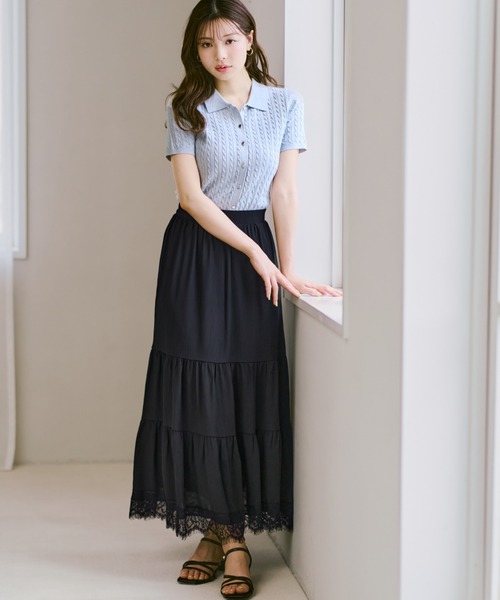 MISCH MASCH(ミッシュマッシュ)の「2026春夏新作 裾レースティアードスカート(スカート・レディース・ホワイト/ブラック・S/M)」の18枚目の写真
