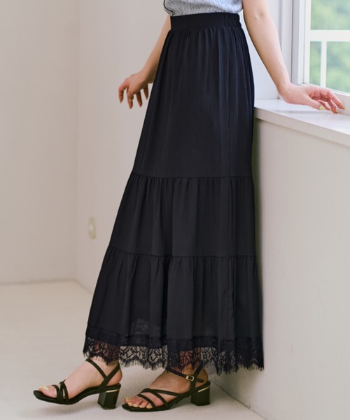 MISCH MASCH(ミッシュマッシュ)の「2026春夏新作 裾レースティアードスカート(スカート・レディース・ホワイト/ブラック・S/M)」の12枚目の写真