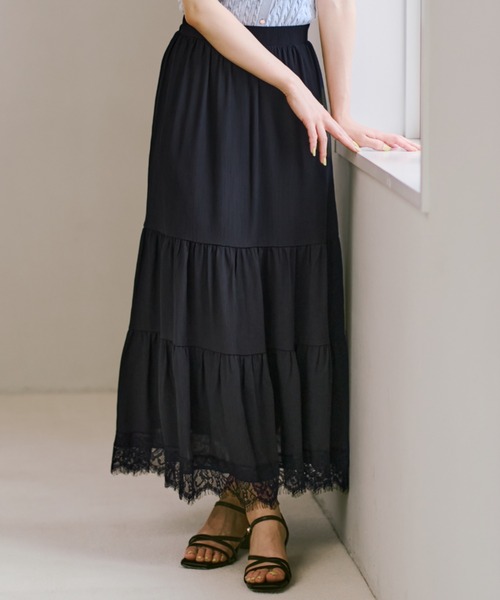 MISCH MASCH(ミッシュマッシュ)の「2026春夏新作 裾レースティアードスカート(スカート・レディース・ホワイト/ブラック・S/M)」の15枚目の写真