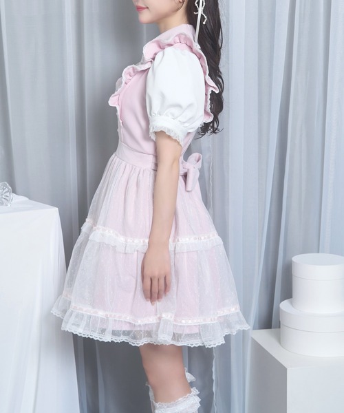 Honey Cinnamon(ハニーシナモン)の「ドットチュールリボンワンピース(ワンピース・レディース・ピンク/ホワイト・FREE)」の19枚目の写真