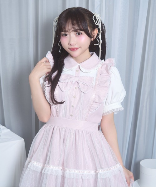 Honey Cinnamon(ハニーシナモン)の「ドットチュールリボンワンピース(ワンピース・レディース・ピンク/ホワイト・FREE)」の17枚目の写真