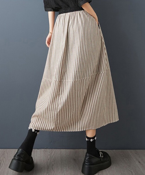 ONEP STAR(ワンピスター)の「ストライプロングスカート(スカート・レディース・ブラック/ブラウン・MEDIUM/LARGE/X-LARGE)」の12枚目の写真