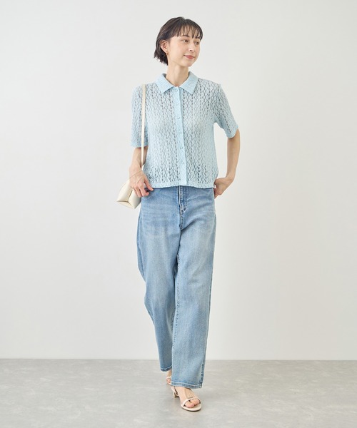 ROPE' PICNIC(ロペピクニック)の「【ちゃんと+かわいい保証】カットレースポロトップス/リンクコーデ(シャツ/ブラウス・レディース・サックスブルー/ブラック/ホワイト・FREE)」の17枚目の写真