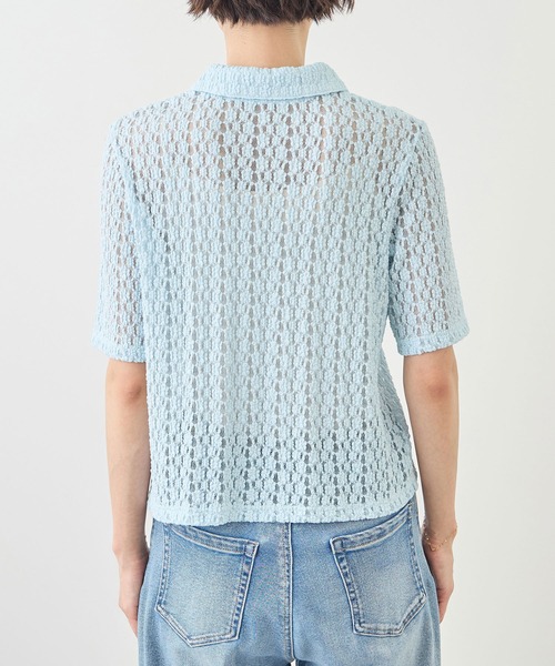 ROPE' PICNIC(ロペピクニック)の「【ちゃんと+かわいい保証】カットレースポロトップス/リンクコーデ(シャツ/ブラウス・レディース・サックスブルー/ブラック/ホワイト・FREE)」の21枚目の写真