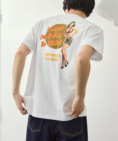 Buzz Rickson's(バズリクソンズ)の「【BUZZ RICKSON’S/バズリクソンズ】S/S T-SHIRT I MUST BE GOING TO WAIST(Tシャツ/カットソー・メンズ・ライトグリーン/ホワイト・L/XXL/XL)」の1枚目の写真