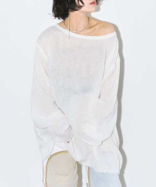 CITYSHOP(シティーショップ)の「《追加2》ASA/C BIO WASH PULLOVER:ブラウス(Tシャツ/カットソー・レディース・ブラック/ホワイト/グリーン・FREE)」の2枚目の写真