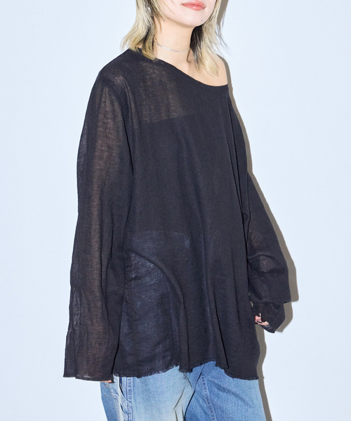 CITYSHOP(シティーショップ)の「《追加2》ASA/C BIO WASH PULLOVER:ブラウス(Tシャツ/カットソー・レディース・ブラック/ホワイト/グリーン・FREE)」の4枚目の写真