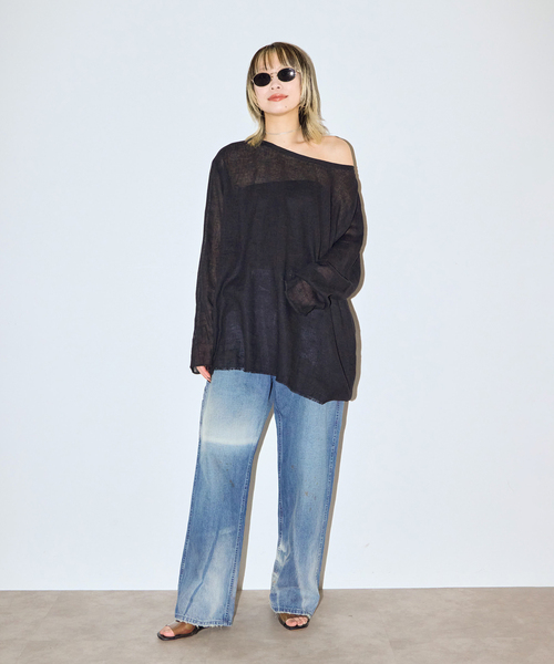 CITYSHOP(シティーショップ)の「《追加2》ASA/C BIO WASH PULLOVER:ブラウス(Tシャツ/カットソー・レディース・ブラック/ホワイト/グリーン・FREE)」の5枚目の写真