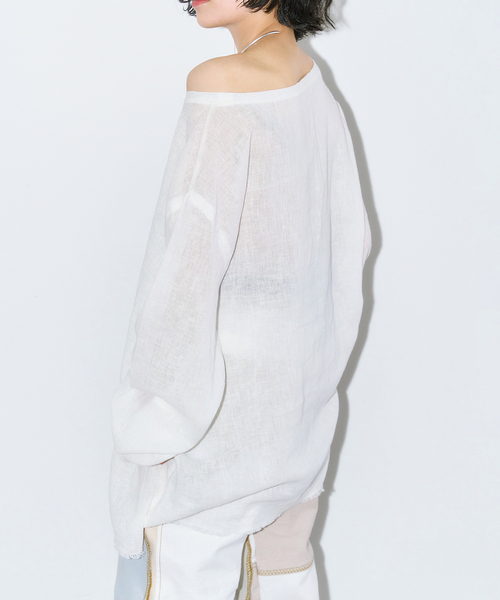 CITYSHOP(シティーショップ)の「《追加2》ASA/C BIO WASH PULLOVER:ブラウス(Tシャツ/カットソー・レディース・ブラック/ホワイト/グリーン・FREE)」の8枚目の写真