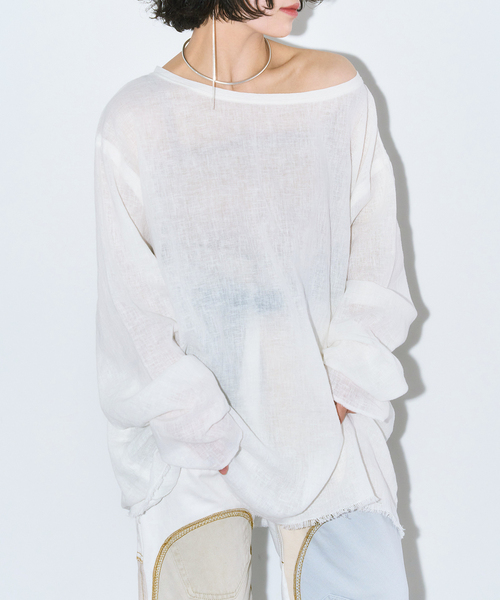CITYSHOP(シティーショップ)の「《追加2》ASA/C BIO WASH PULLOVER:ブラウス(Tシャツ/カットソー・レディース・ブラック/ホワイト/グリーン・FREE)」の9枚目の写真