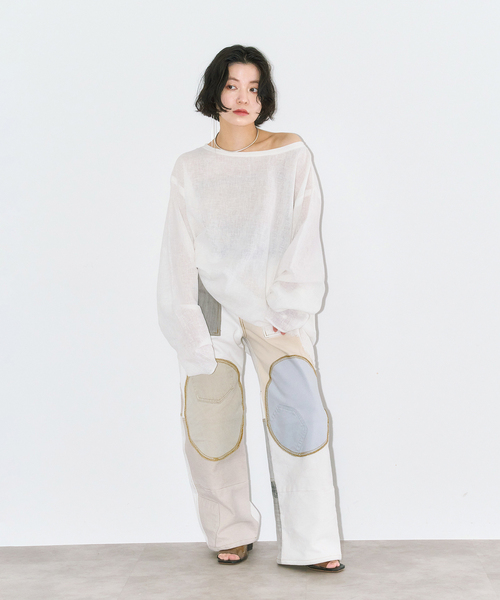 CITYSHOP(シティーショップ)の「《追加2》ASA/C BIO WASH PULLOVER:ブラウス(Tシャツ/カットソー・レディース・ブラック/ホワイト/グリーン・FREE)」の10枚目の写真