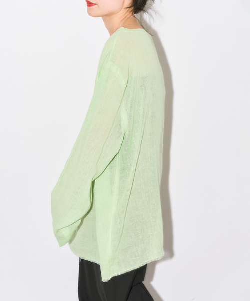 CITYSHOP(シティーショップ)の「《追加2》ASA/C BIO WASH PULLOVER:ブラウス(Tシャツ/カットソー・レディース・ブラック/ホワイト/グリーン・FREE)」の11枚目の写真