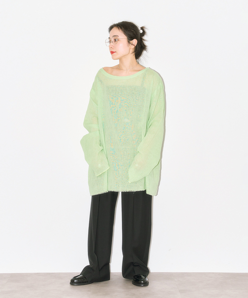 CITYSHOP(シティーショップ)の「《追加2》ASA/C BIO WASH PULLOVER:ブラウス(Tシャツ/カットソー・レディース・ブラック/ホワイト/グリーン・FREE)」の12枚目の写真