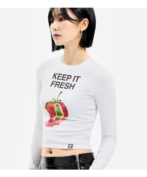 EXTRAORDINARY(エクストラオーディナリー)の「KEEP IT FRESH LONG SLEEVE OFF WHITE(Tシャツ/カットソー・レディース・その他・F)」の1枚目の写真