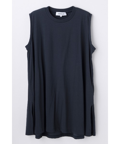ENFOLD(エンフォルド)の「SLIT A-LINE TANK-TOP(タンクトップ・レディース・ダークグレー/ブラック/ライトベージュ・38)」の2枚目の写真