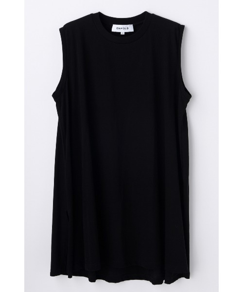 ENFOLD(エンフォルド)の「SLIT A-LINE TANK-TOP(タンクトップ・レディース・ダークグレー/ブラック/ライトベージュ・38)」の1枚目の写真