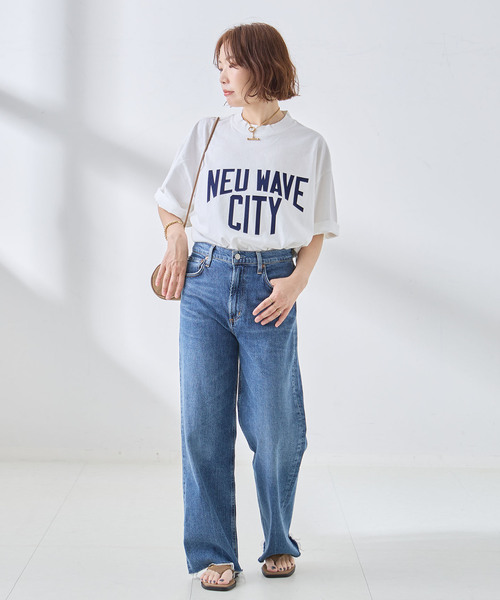 is-ness(イズネス)の「ISNESS MUSIC/イズネス ミュージック NEU WAVE Tシャツ(Tシャツ/カットソー・レディース・チャコールグレー/ベージュ/ホワイト・MEDIUM)」の5枚目の写真