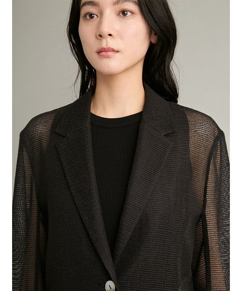 Mila Owen(ミラオーウェン)の「シアーからみジャケット(テーラードジャケット・レディース・ブラック/ベージュ/レッド・0/1)」の19枚目の写真
