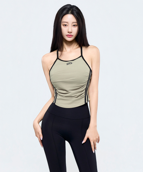 PHYSICAL GARMENTS（フィジカルガーメンツ）の「P5080_キャップ内蔵トラックホルターネックタンクトップ [4COLOR]（Tシャツ/カットソー・レディース・ベージュ/ブラック/ホワイト/グレー・FREE）」の16枚目の写真