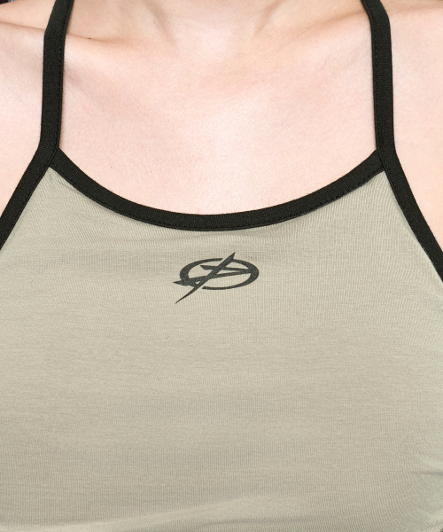 PHYSICAL GARMENTS（フィジカルガーメンツ）の「P5080_キャップ内蔵トラックホルターネックタンクトップ [4COLOR]（Tシャツ/カットソー・レディース・ベージュ/ブラック/ホワイト/グレー・FREE）」の6枚目の写真