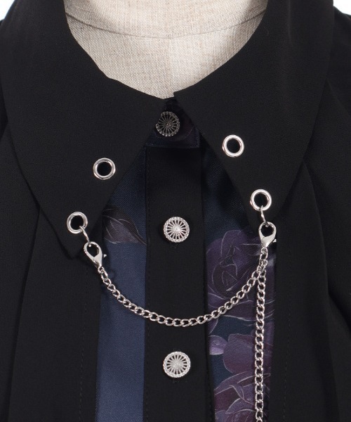 axes femme(アクシーズファム)の「アートローズ柄ケープワンピース(ワンピース・レディース・グレー/ブラック/サックスブルー・MEDIUM)」の18枚目の写真