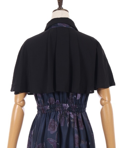 axes femme(アクシーズファム)の「アートローズ柄ケープワンピース(ワンピース・レディース・グレー/ブラック/サックスブルー・MEDIUM)」の20枚目の写真