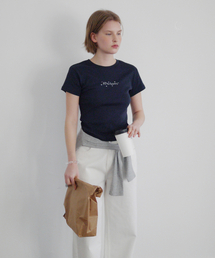 LETTERING GRAPHIC HALF-TOP (NAVY)