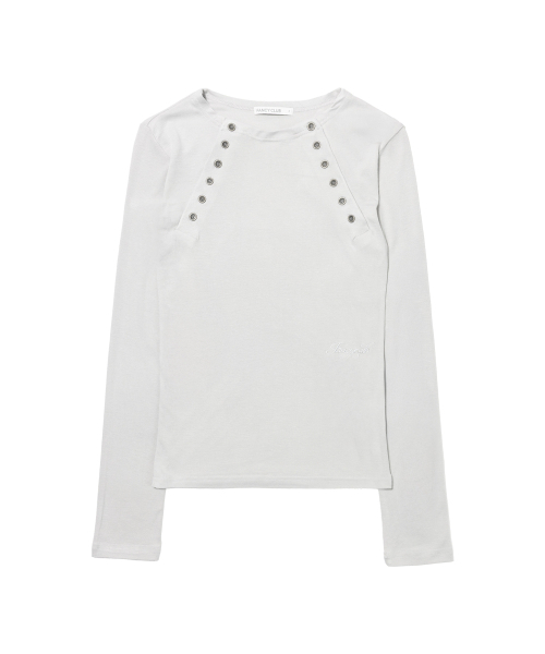 FANCY CLUB(ファンシークラブ)の「ムーブボタンロングスリーブ(グレー)F26QB048(Tシャツ/カットソー・レディース・その他・ONE)」の4枚目の写真