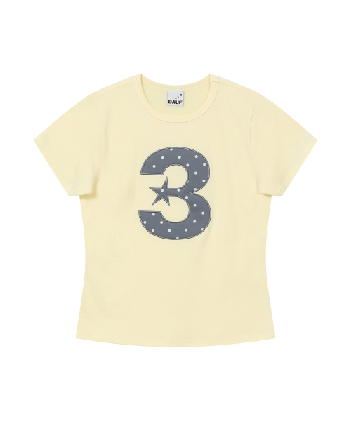 BAUF（バウフ）の「3ロゴドットスリムフィットTシャツ[イエロー]（Tシャツ/カットソー・レディース・その他・FREE）」の2枚目の写真