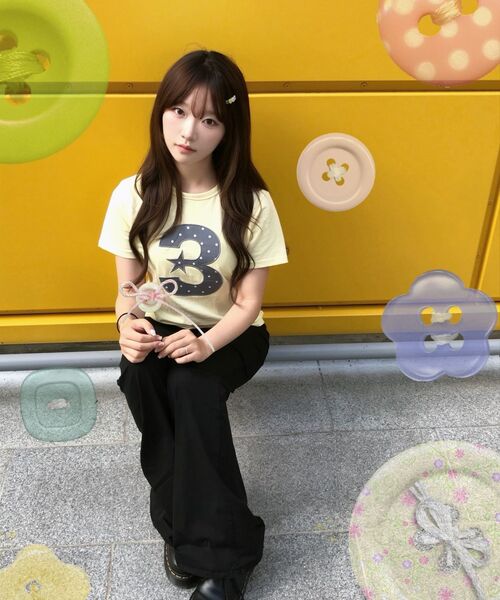 BAUF（バウフ）の「3ロゴドットスリムフィットTシャツ[イエロー]（Tシャツ/カットソー・レディース・その他・FREE）」の8枚目の写真