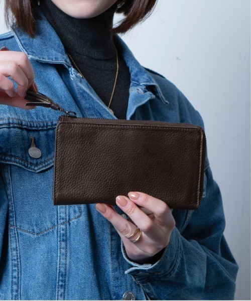 Hallelujah(ハレルヤ)の「長財布 小さい TIDY2.0 MARLE エンボスレザー(ショルダーバッグ・レディース・ホワイト/ブラウン/グレー/ブラック/ネイビー・FREE)」の4枚目の写真