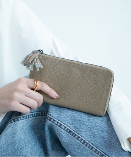 Hallelujah(ハレルヤ)の「長財布 小さい TIDY2.0 MARLE エンボスレザー(ショルダーバッグ・レディース・ホワイト/ブラウン/グレー/ブラック/ネイビー・FREE)」の3枚目の写真