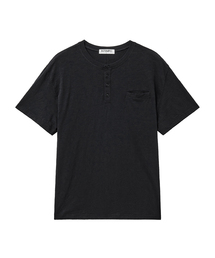 フェイドウォッシュヘンリーネックTシャツ : 3カラー