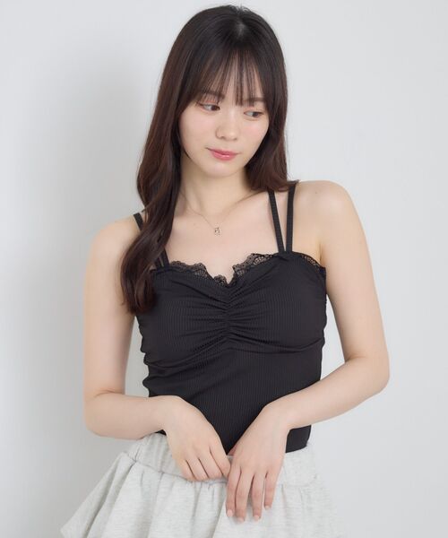 ems excite(エムズエキサイト)の「【2way】クロスストラップキャミ(Tシャツ/カットソー・レディース・ブルー/ナチュラル/ブラック・FREE)」の5枚目の写真